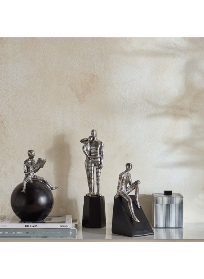 Home Box Polyresin Human Couple Figurine - Silver - Image 3